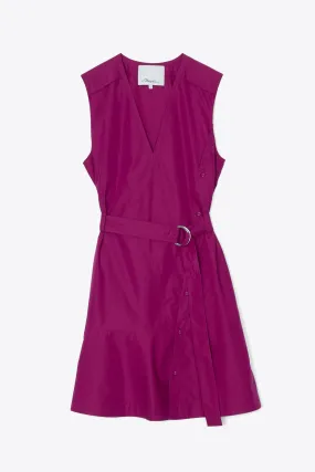 Sleeveless V-Neck Belted Dress