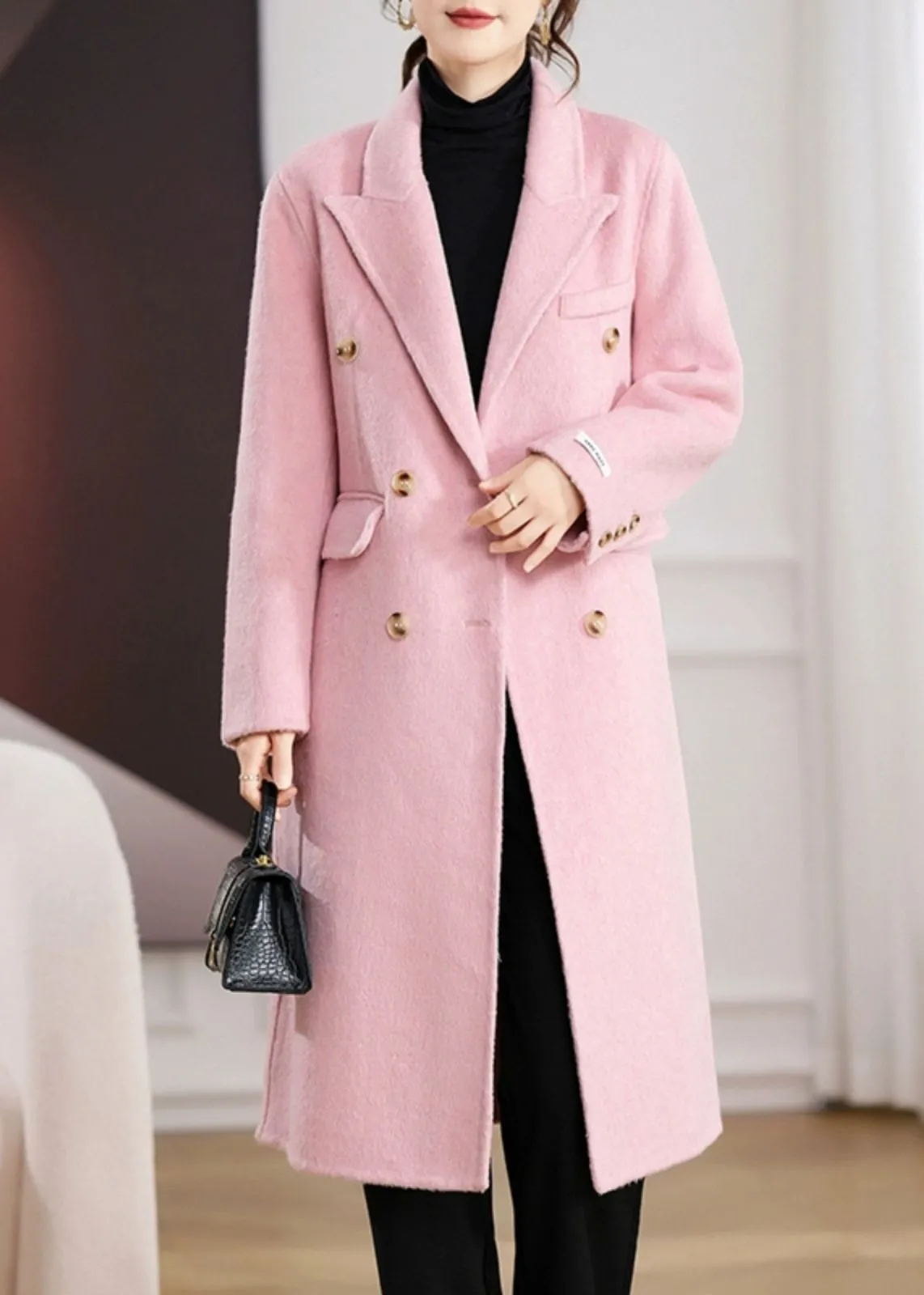 Slim Fit Double Face Wool Blend Coat