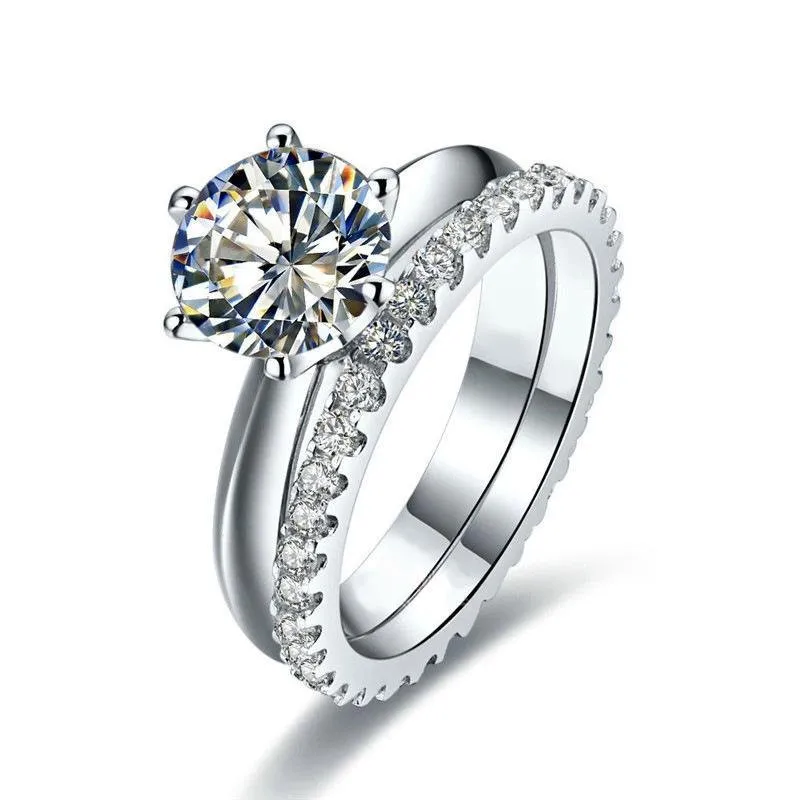 Solitaire Round Cut Classic Wedding Set