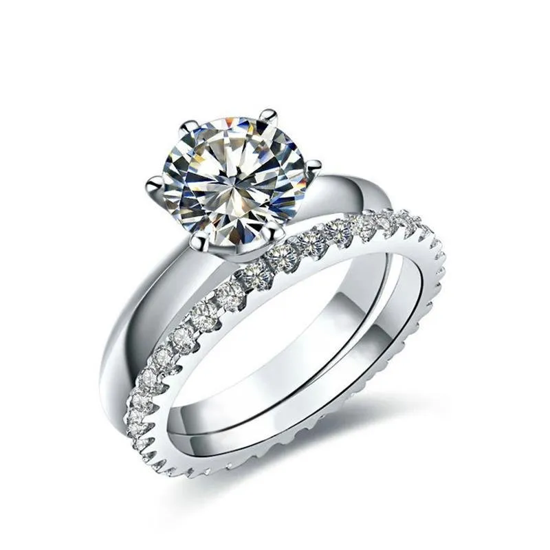 Solitaire Round Cut Classic Wedding Set