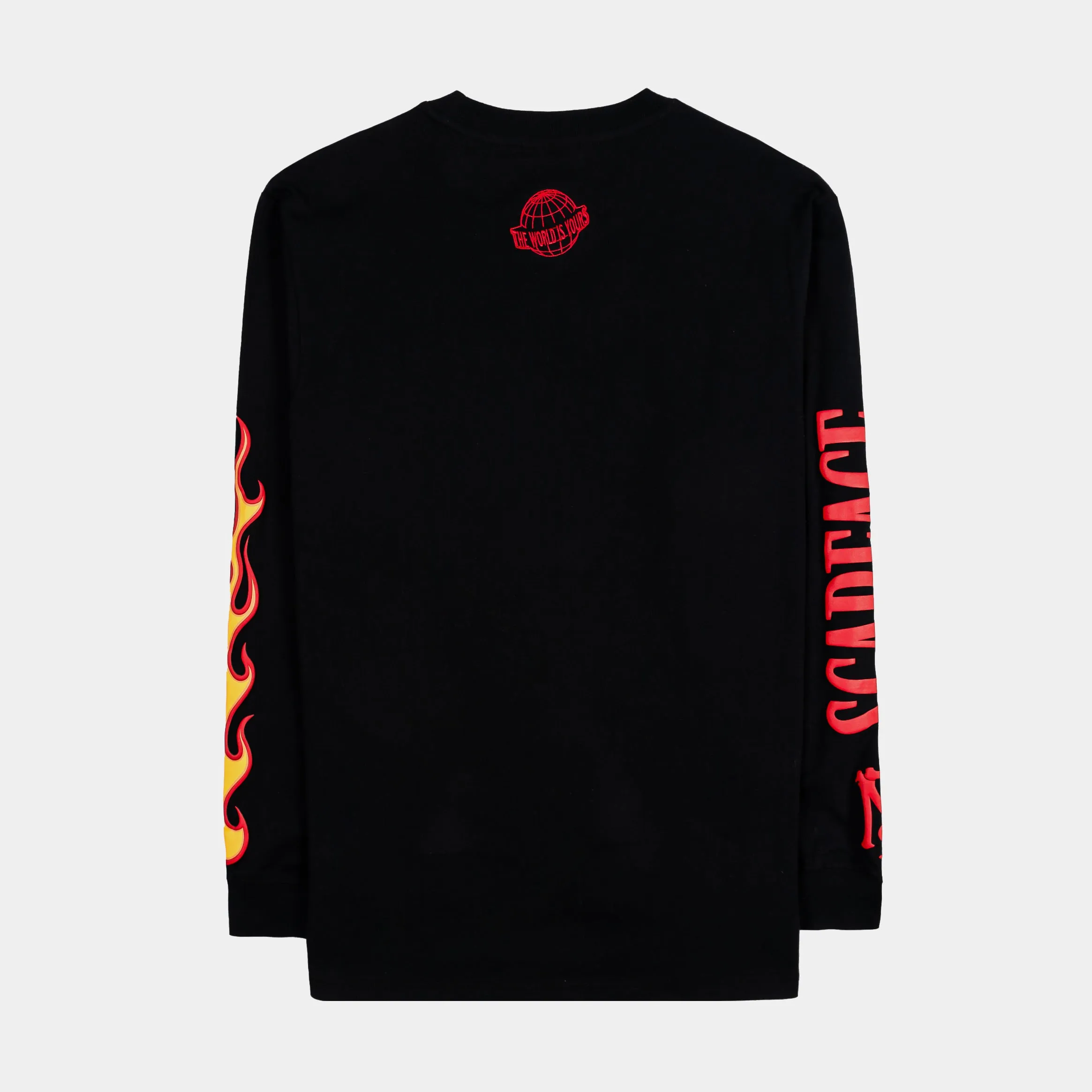 SP x Scarface Up In Flames Mens Long Sleeve Shirt (Black)