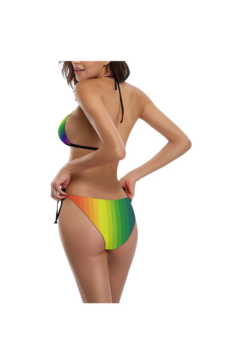 Spectral Splendor Buckle Front Halter Bikini Swimsuit