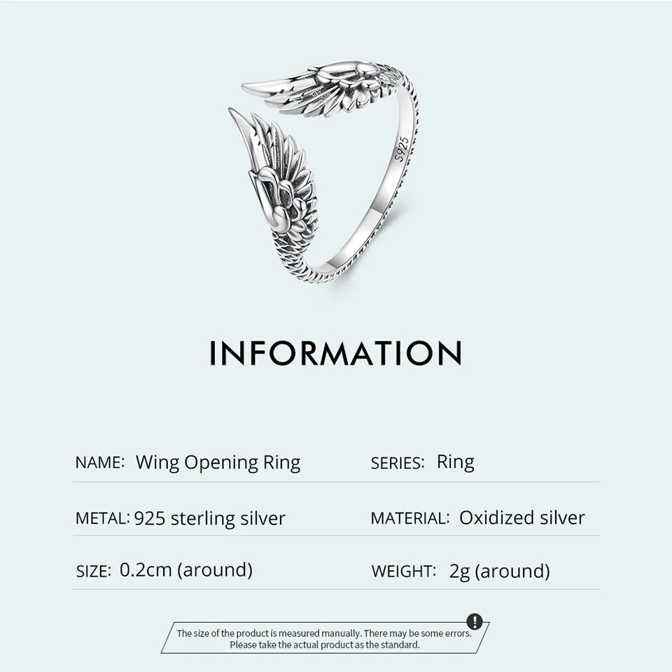 Sterling Silver Angel Wing Ring