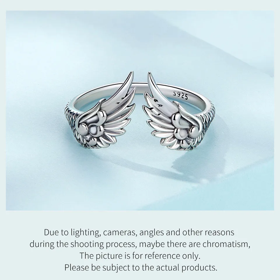 Sterling Silver Angel Wing Ring