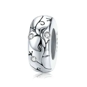 Sterling Silver Pandora Style Vine  Spacer Charm