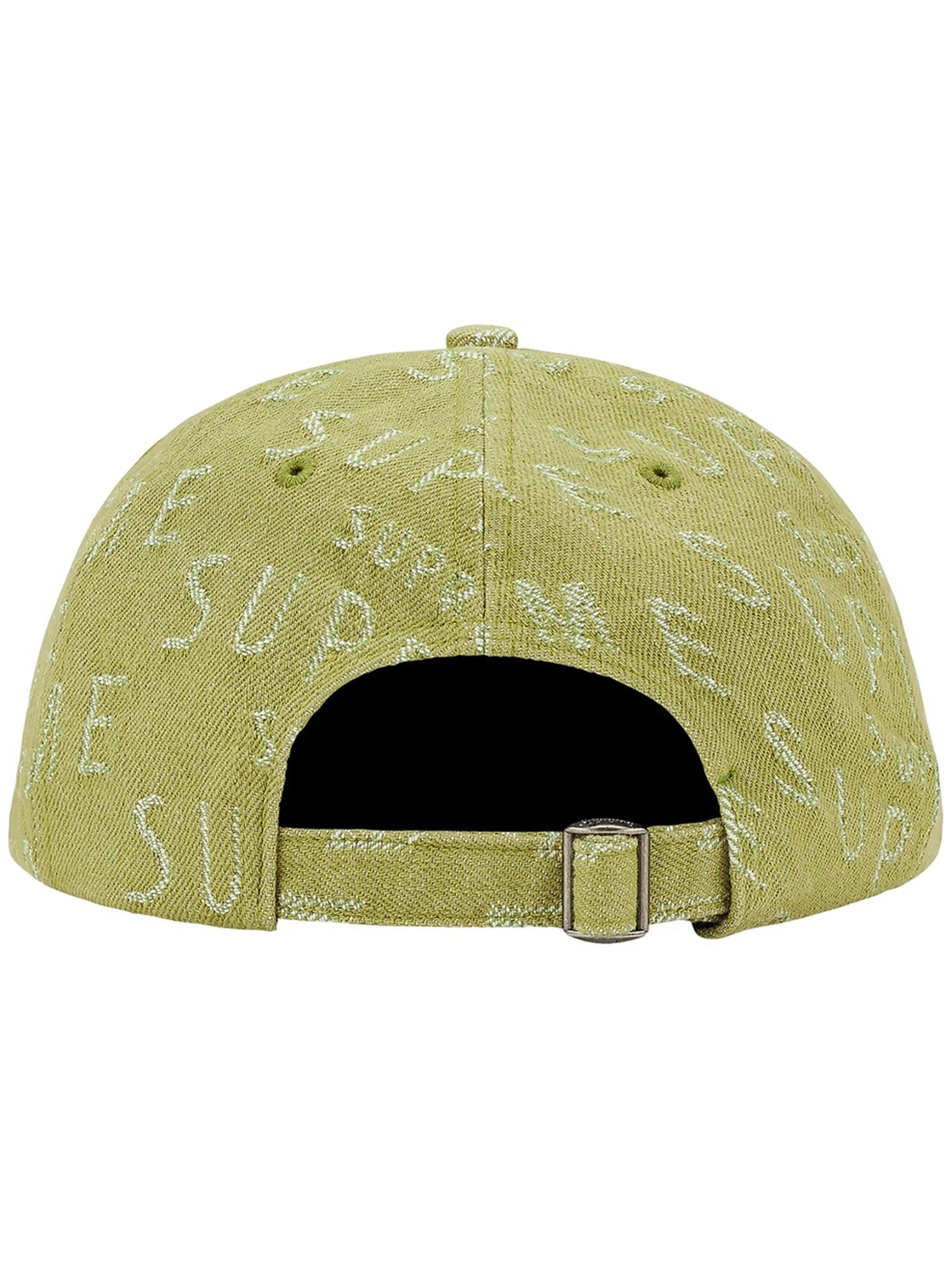 Supreme Warp Jacquard Logos Denim 6 Panel Cap Sage [SS21]