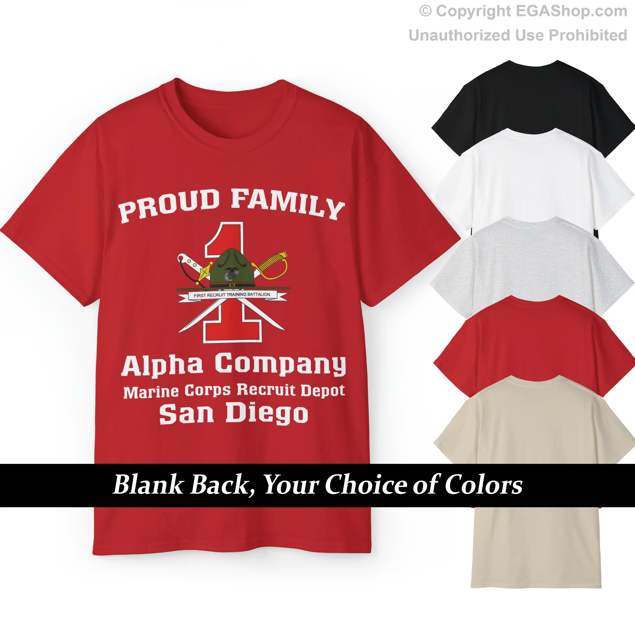 T-Shirt: Alpha Co. MCRD San Diego (1st Battalion Crest)