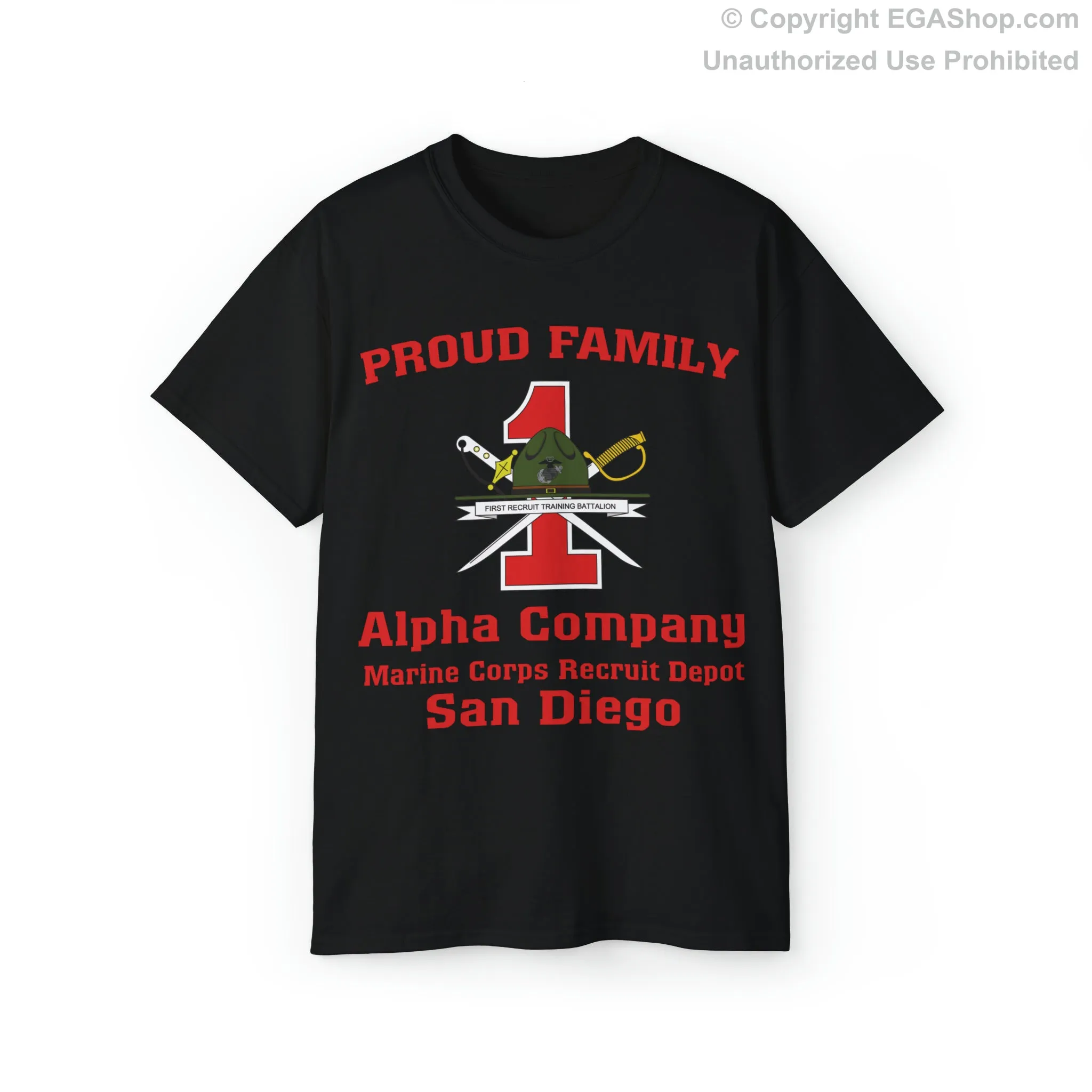 T-Shirt: Alpha Co. MCRD San Diego (1st Battalion Crest)