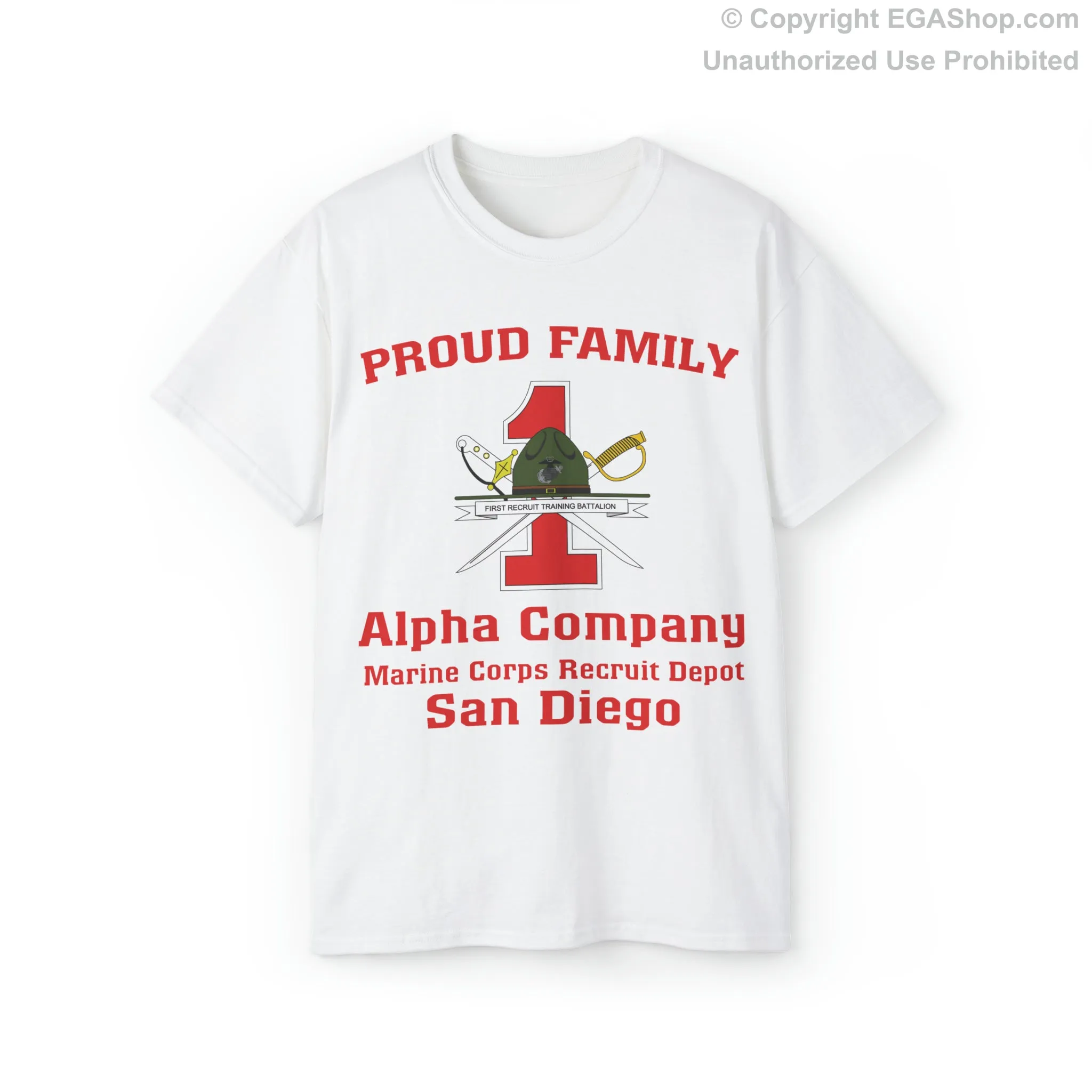 T-Shirt: Alpha Co. MCRD San Diego (1st Battalion Crest)