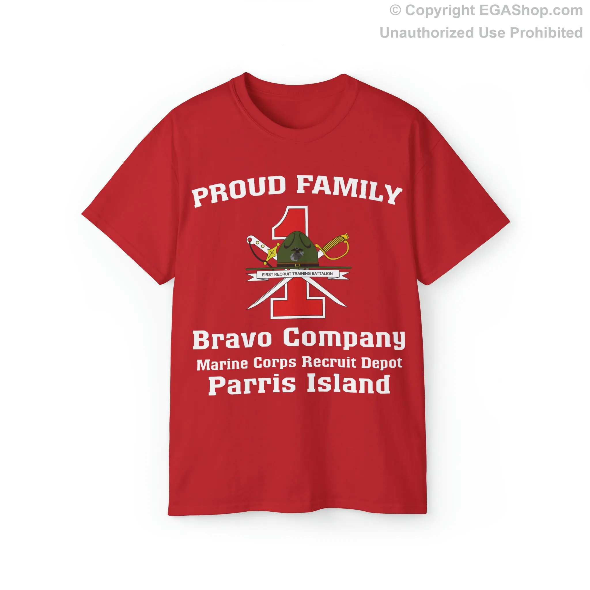 T-Shirt: Bravo Co. MCRD Parris Island (1st Battalion Crest)