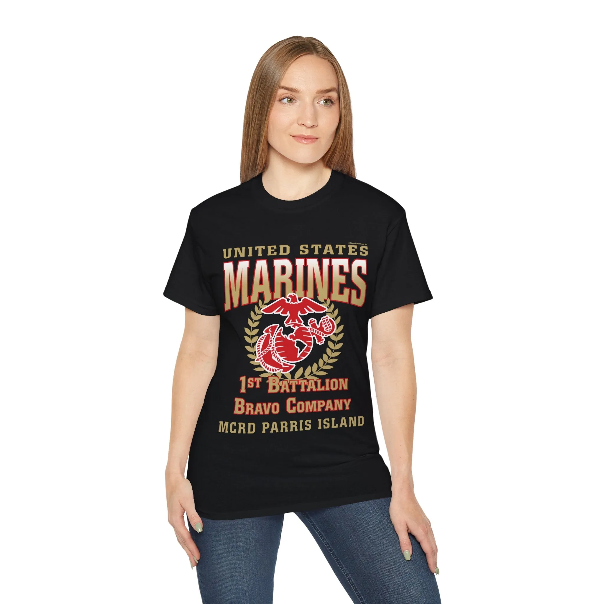 T-Shirt: Bravo Co. MCRD Parris Island (EGA   Back Proud Family)