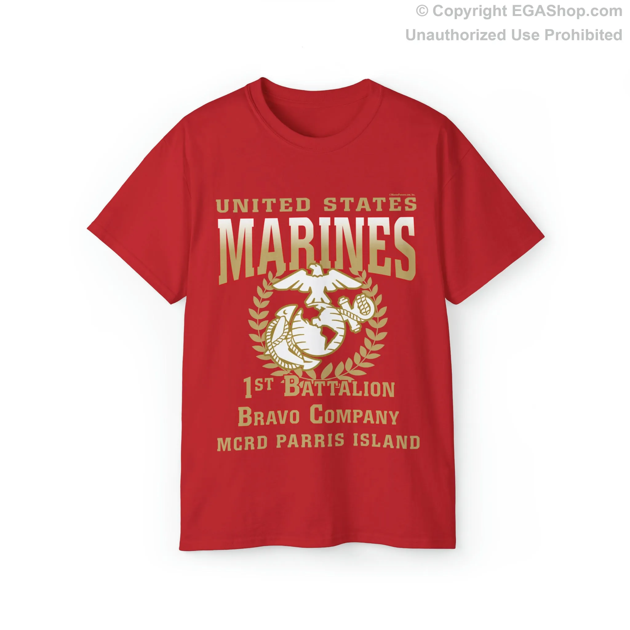 T-Shirt: Bravo Co. MCRD Parris Island (EGA   Back Proud Family)