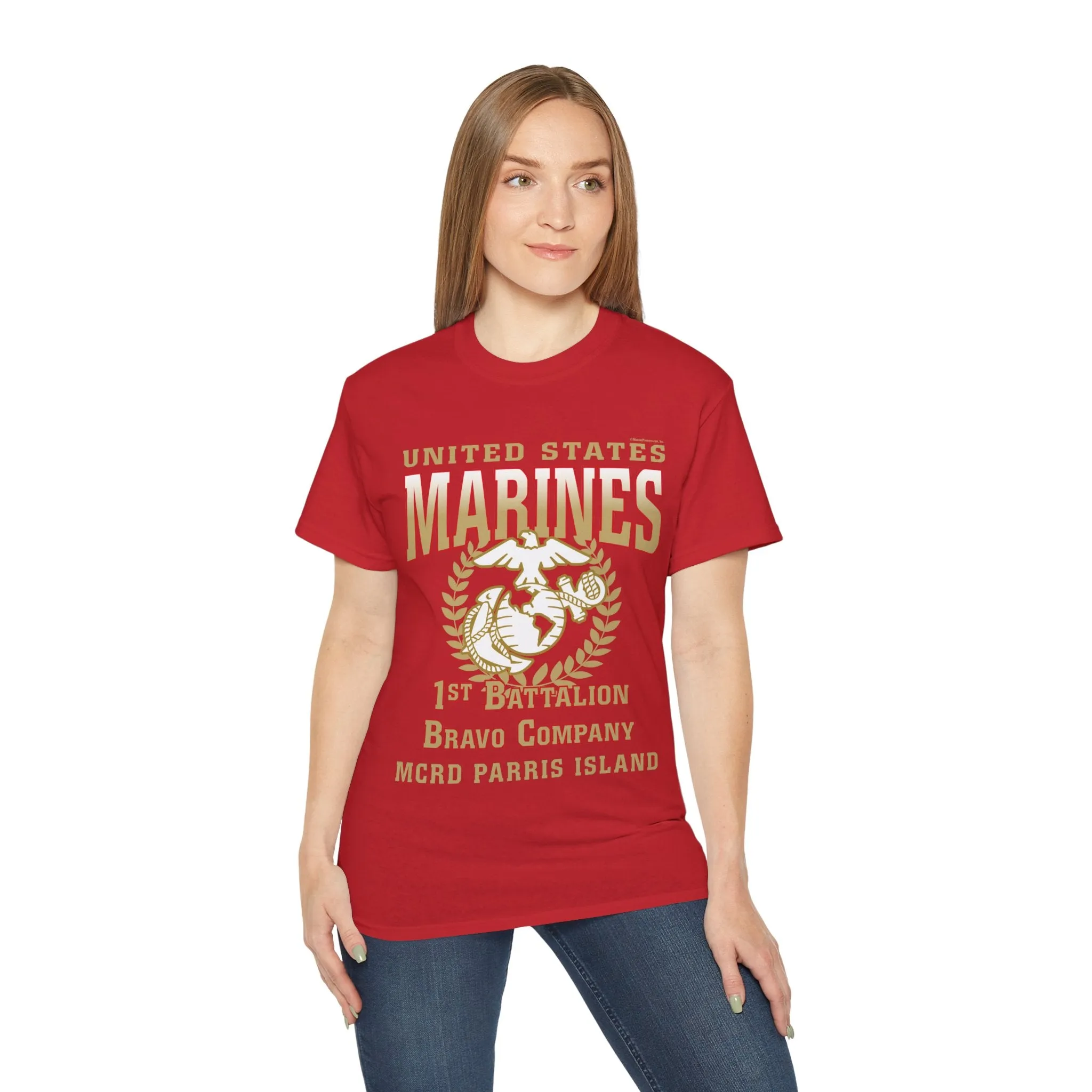 T-Shirt: Bravo Co. MCRD Parris Island (EGA   Back Proud Family)