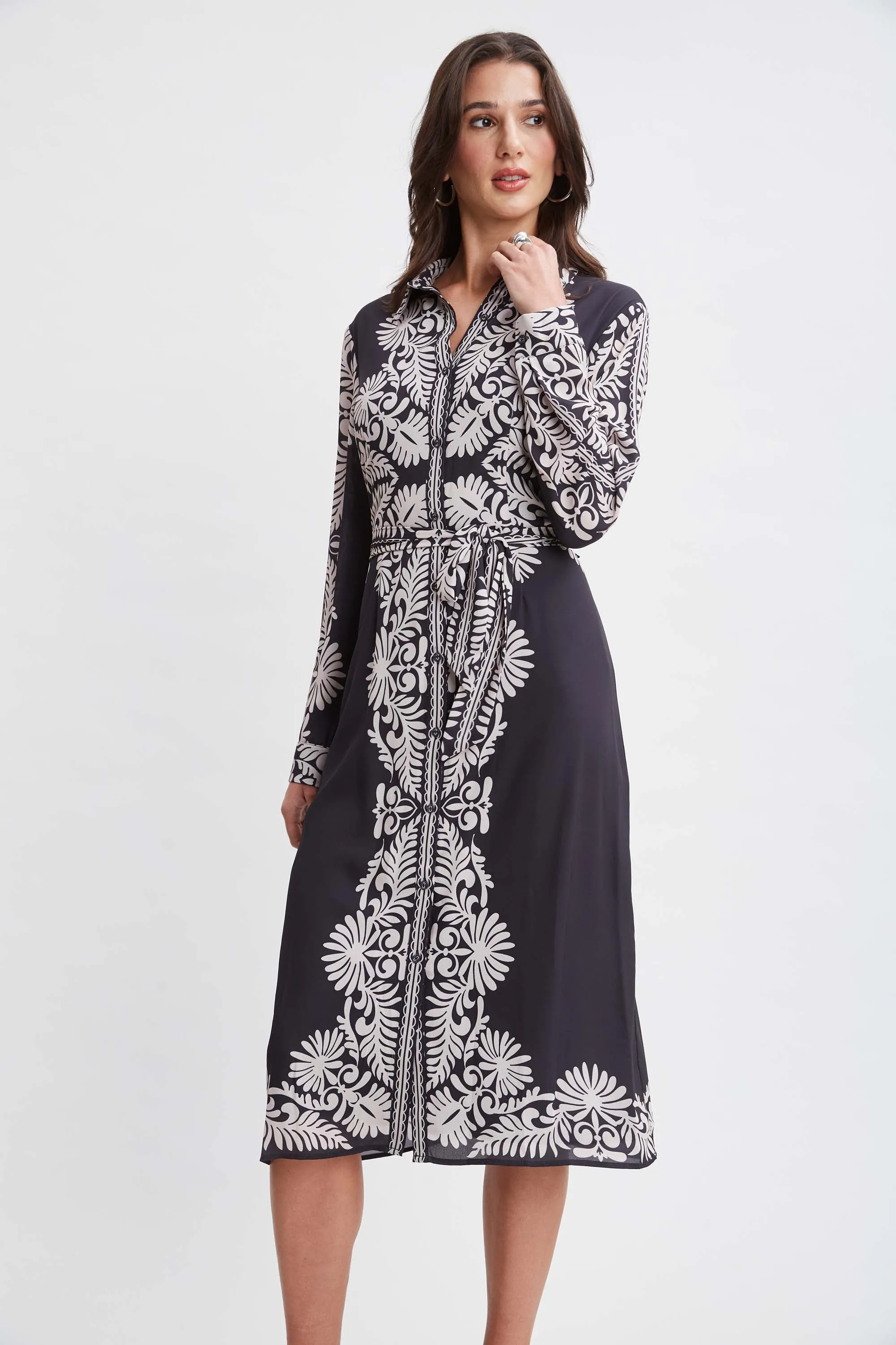 T-Tahari Paisley Shirt Dress