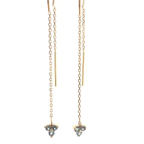 Threader Thrice Earrings- Grey Spinel