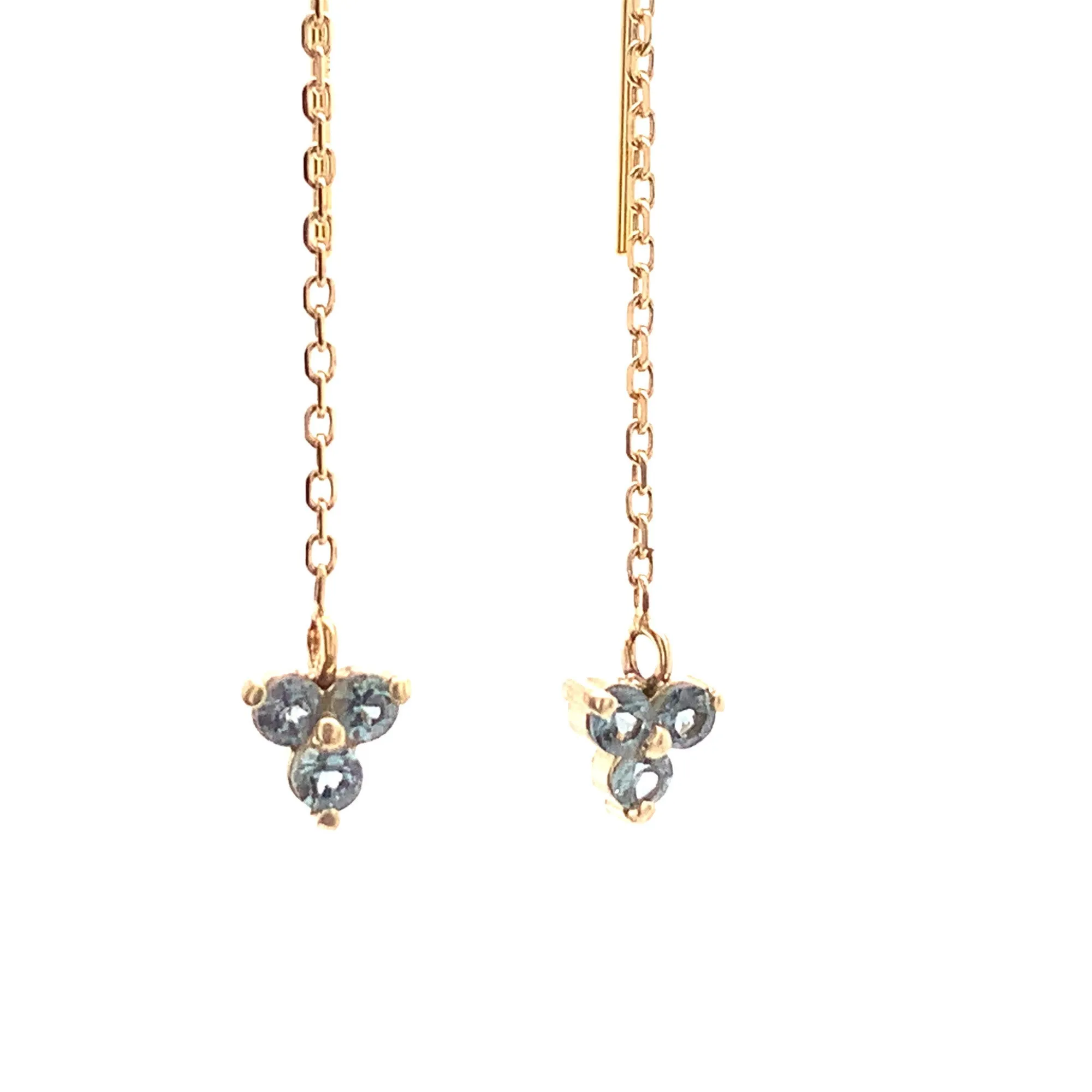 Threader Thrice Earrings- Grey Spinel