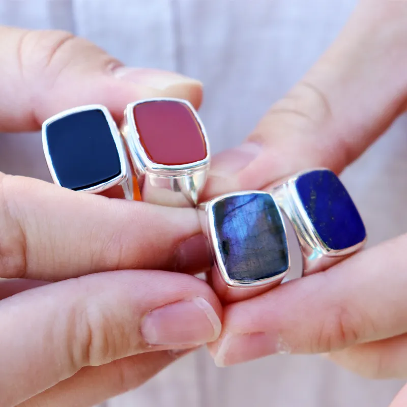 Unisex Lapis Lazuli Gemstone Ring