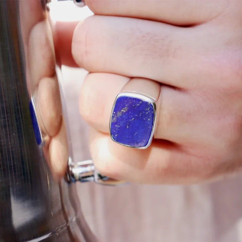 Unisex Lapis Lazuli Gemstone Ring