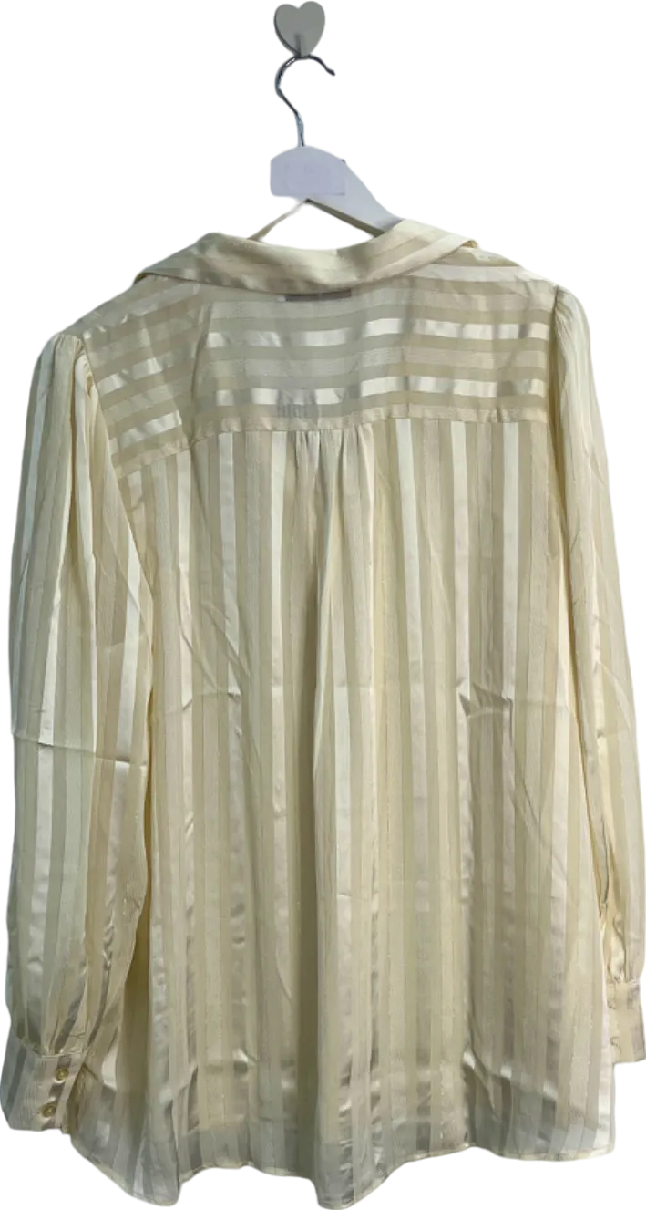 V by Very Cream Striped Long Sleeve Blouse UK 20