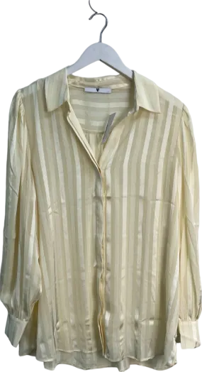 V by Very Cream Striped Long Sleeve Blouse UK 20