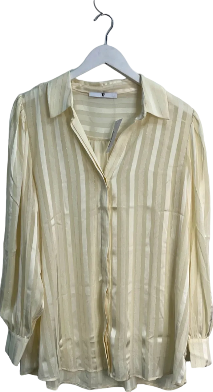 V by Very Cream Striped Long Sleeve Blouse UK 20