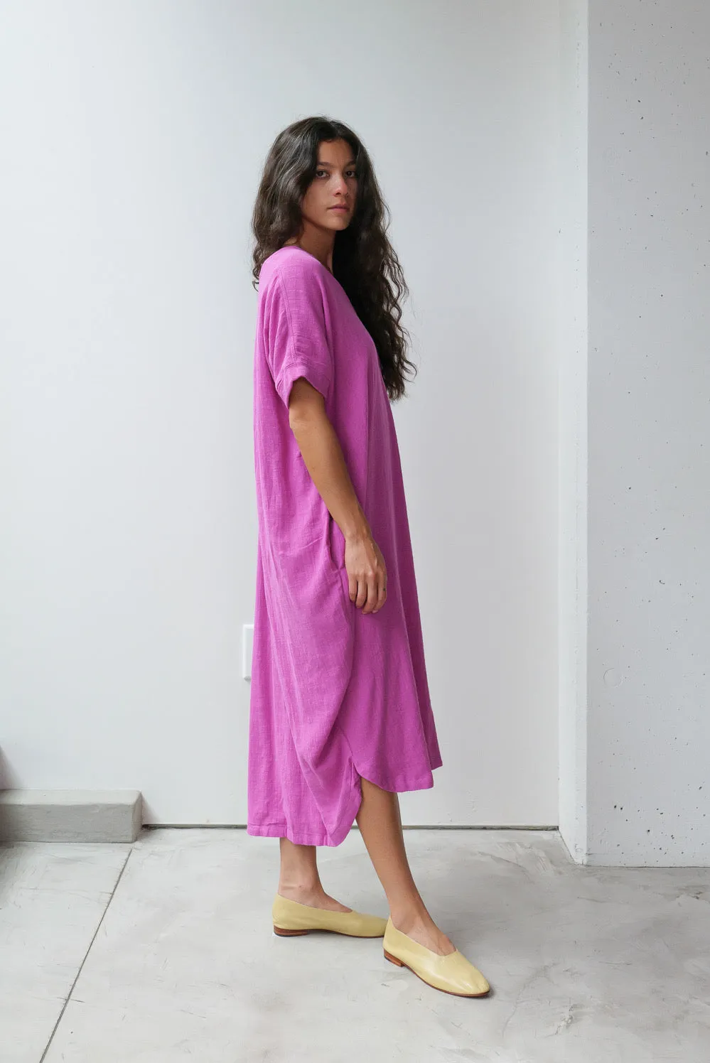 V-neck Relax Long Dress - Cotton