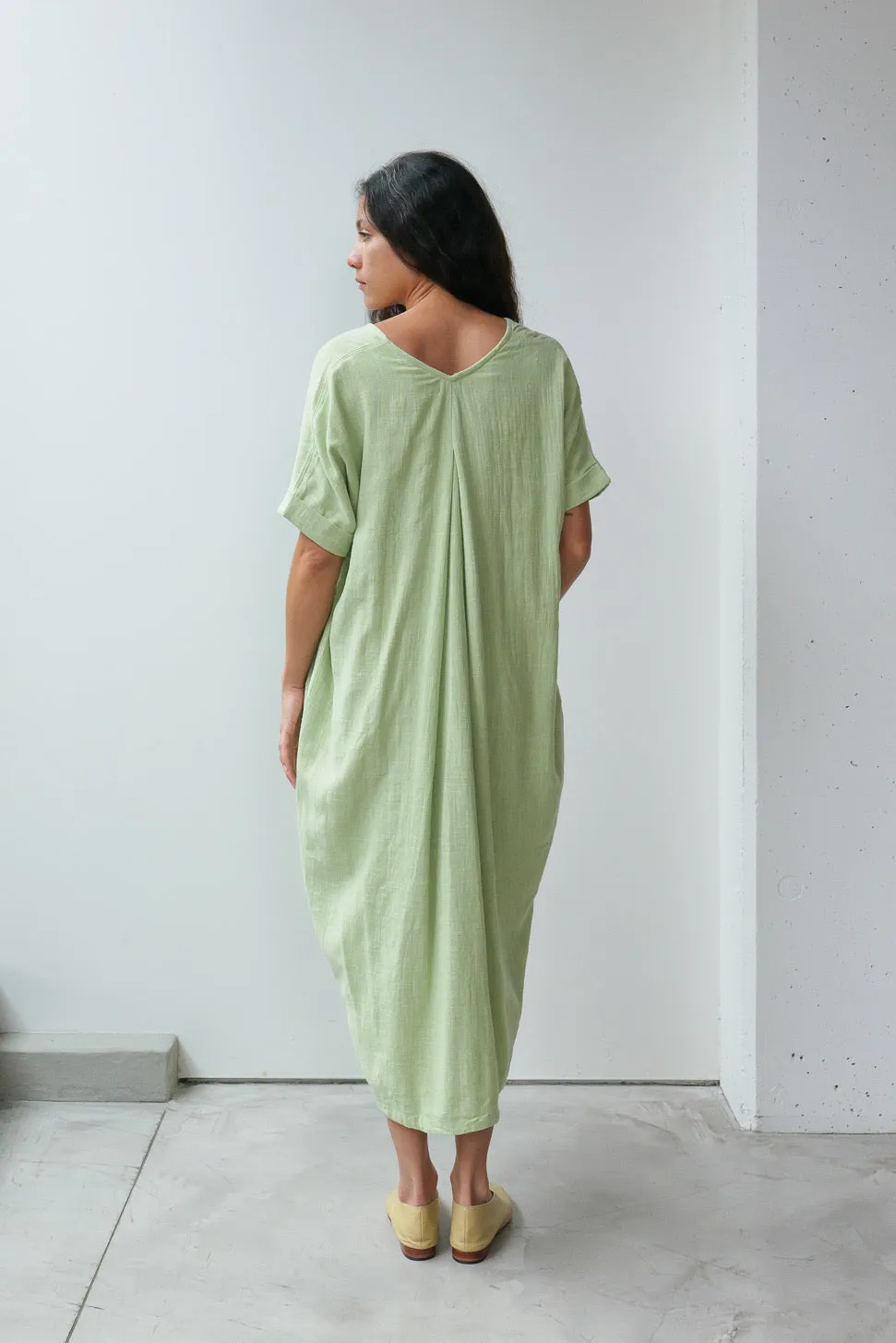 V-neck Relax Long Dress - Cotton