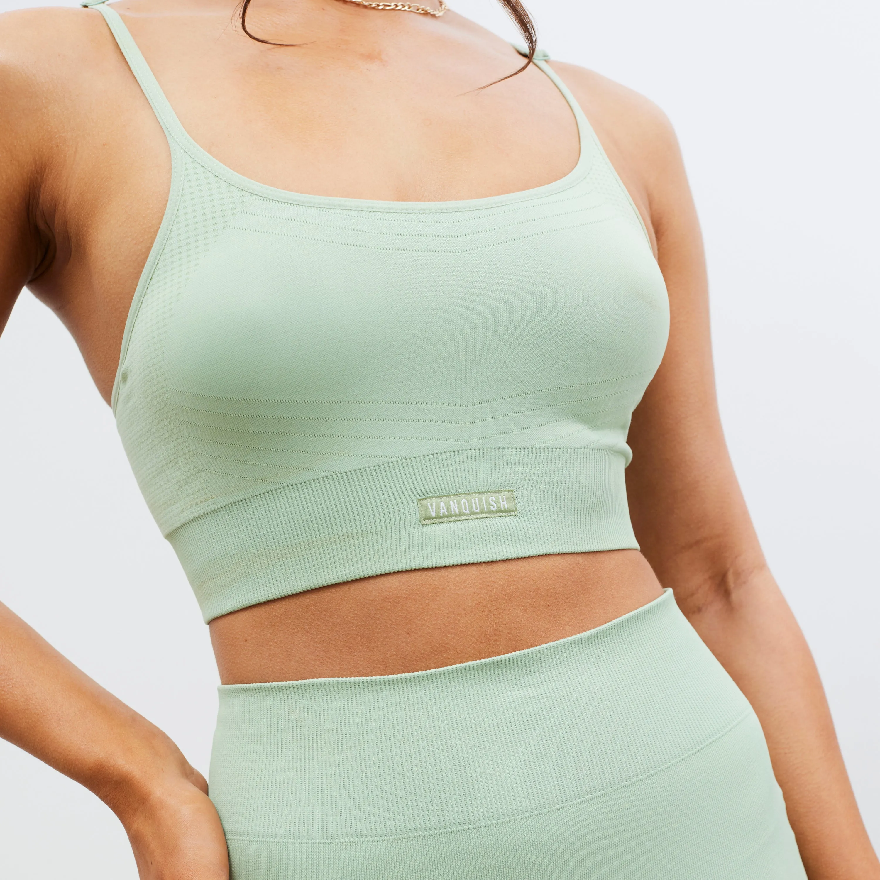 Vanquish Essential Sage Green Seamless Bra