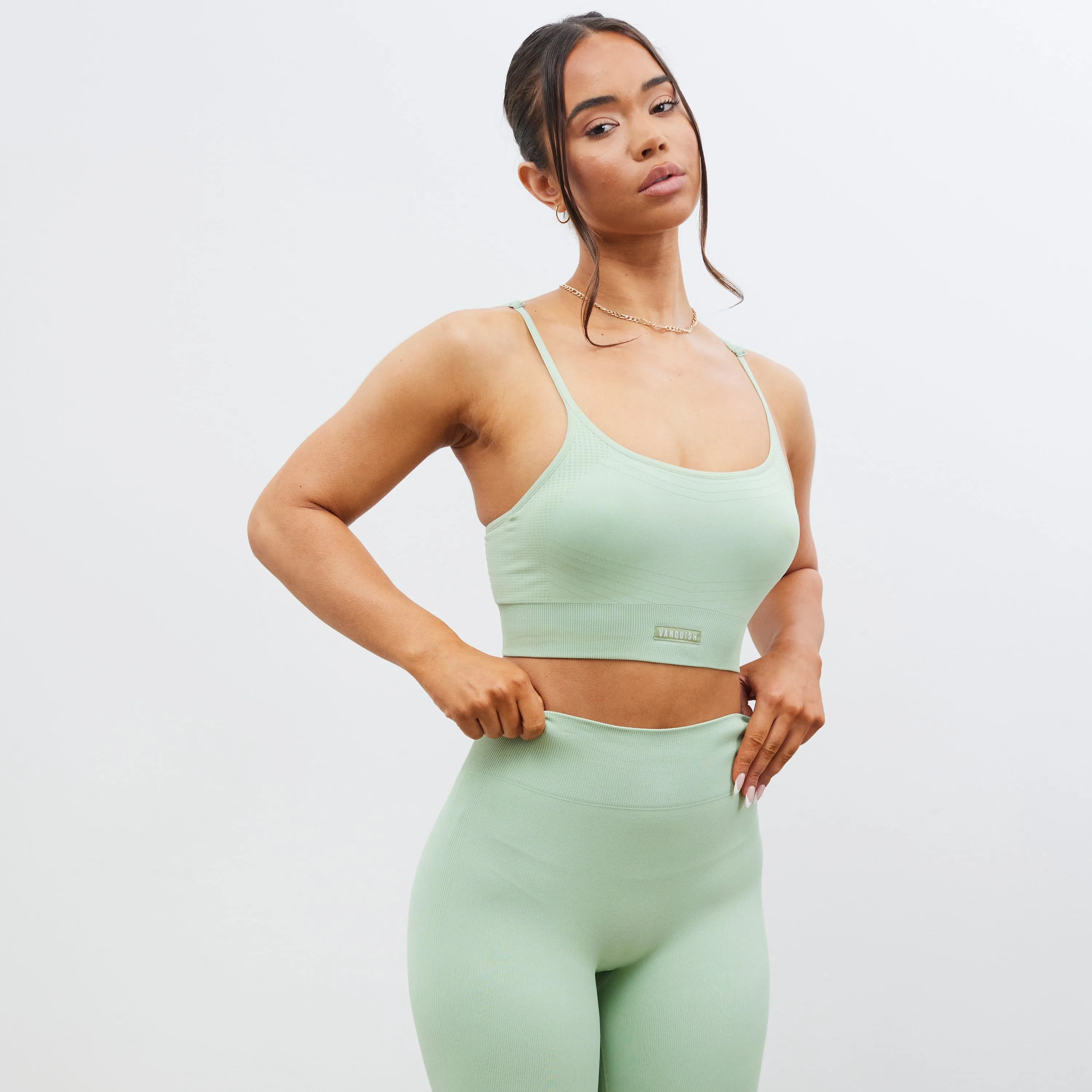 Vanquish Essential Sage Green Seamless Bra