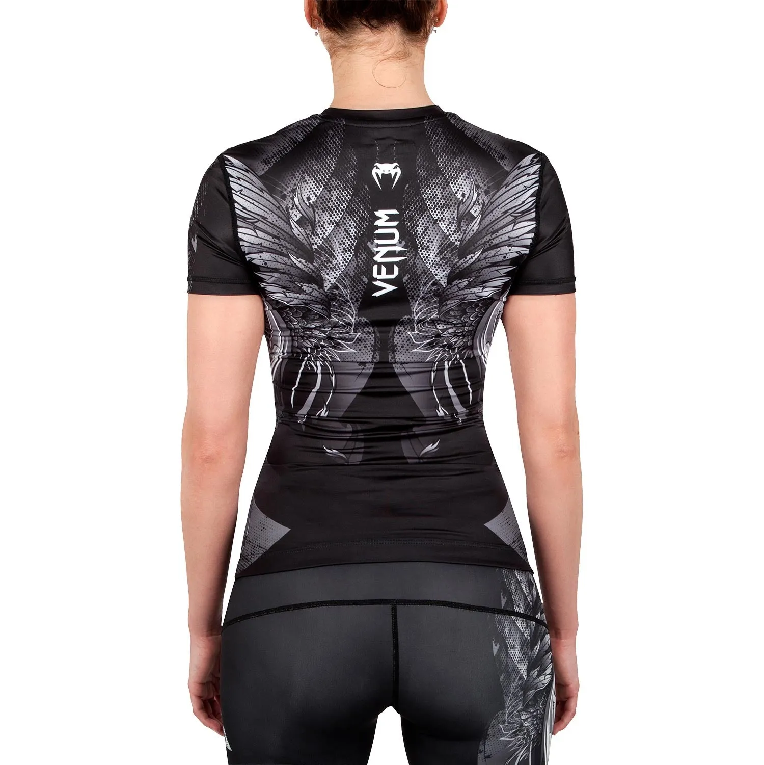 Venum Phoenix Rashguard - Short Sleeves - Black/White - For Women