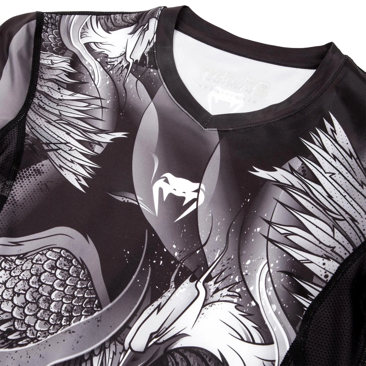 Venum Phoenix Rashguard - Short Sleeves - Black/White - For Women