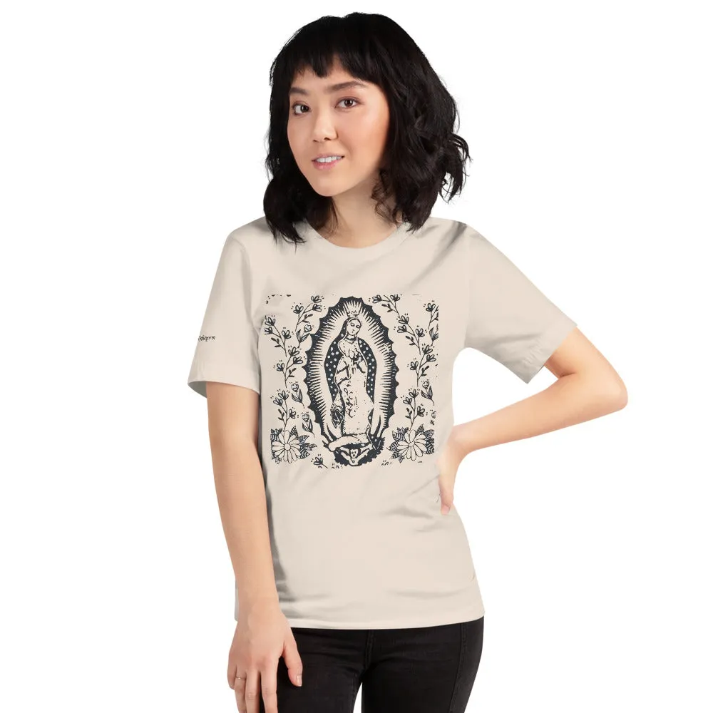 Virgin of Guadalupe Cotton Unisex Women's Men's  Folk Art Tee Shirt Small to 4X