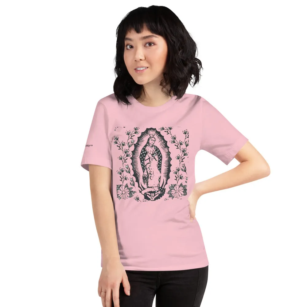 Virgin of Guadalupe Cotton Unisex Women's Men's  Folk Art Tee Shirt Small to 4X