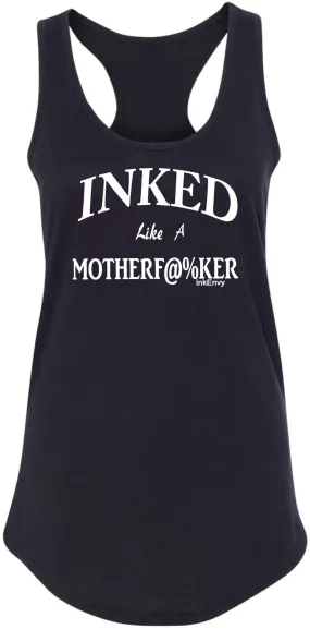 Women's Black Inked like a MFer Razorback Tank top