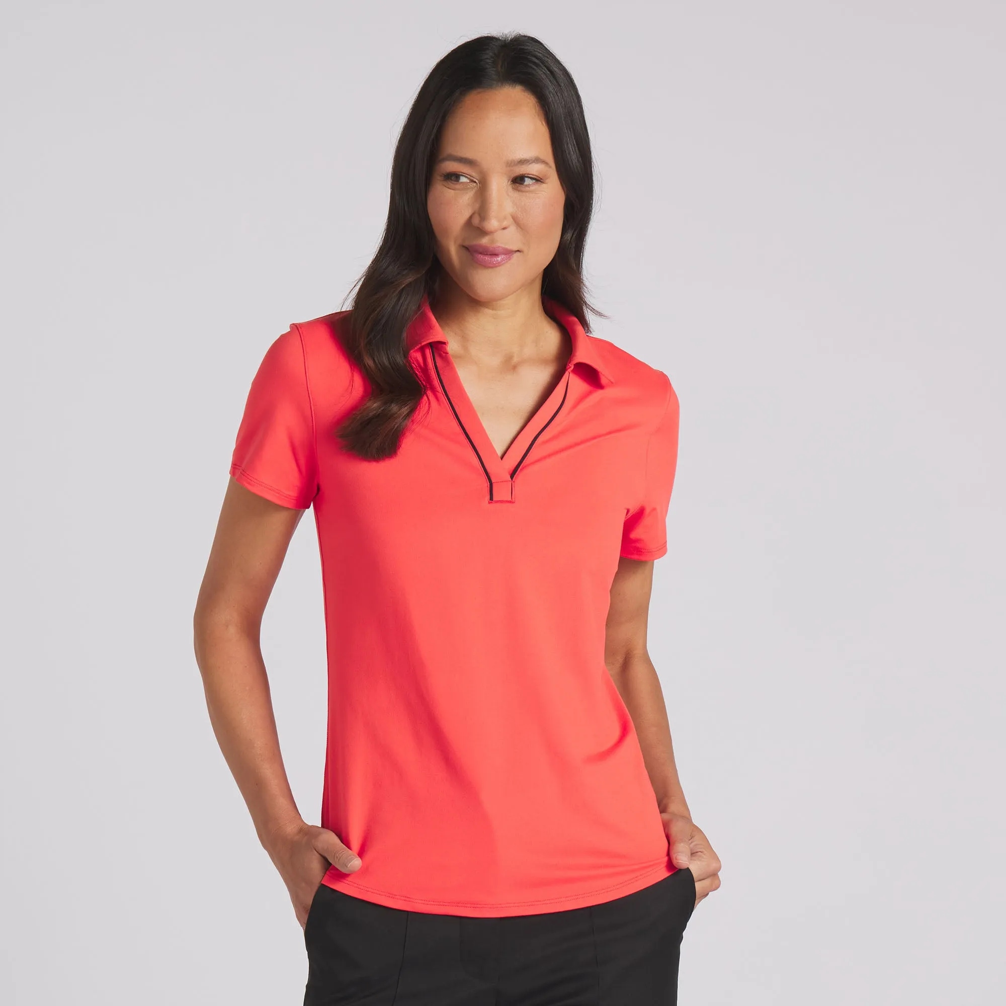 Women's CLOUDSPUN Piped Golf Polo