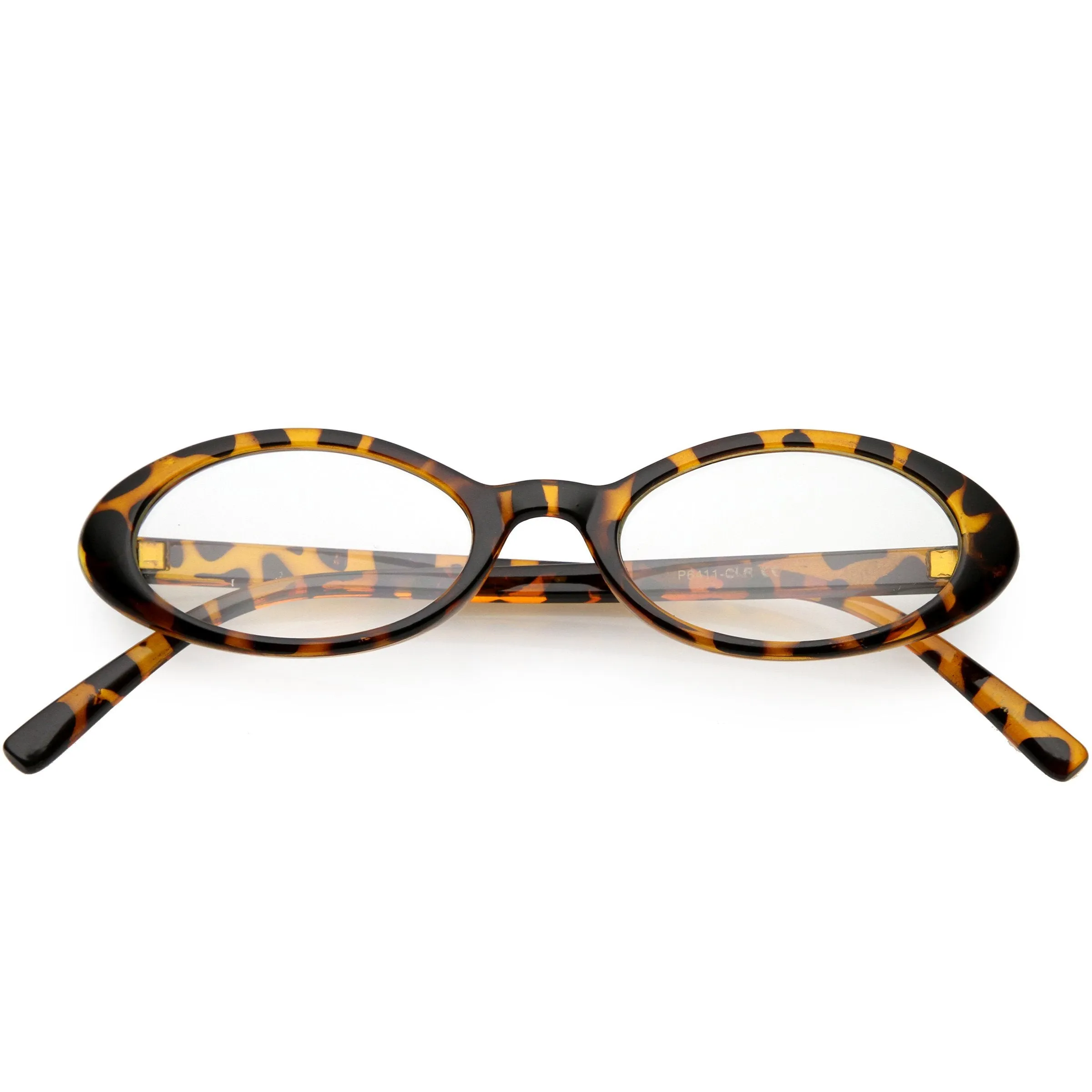 Women's Retro Dapper Small Oval Clear Lens Glasses