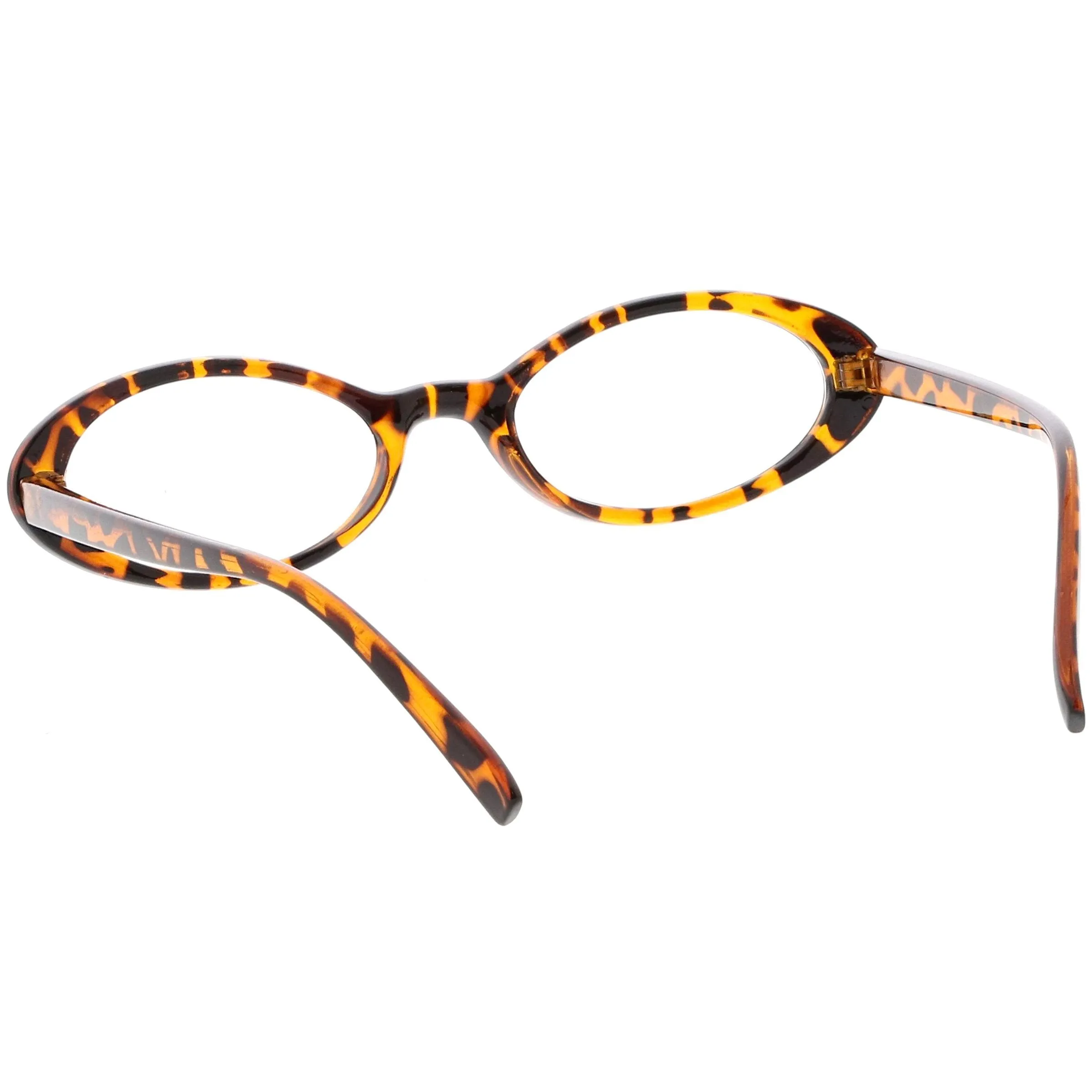 Women's Retro Dapper Small Oval Clear Lens Glasses