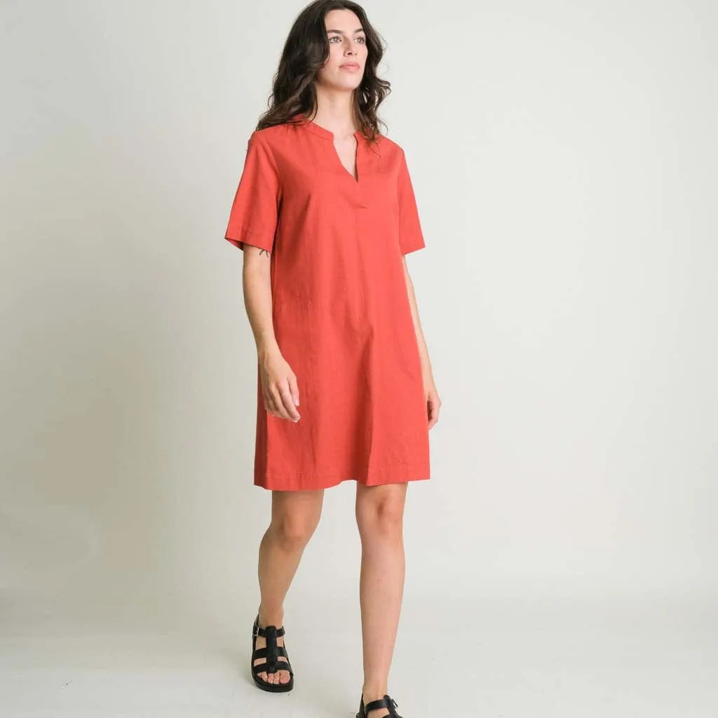 Wren Cotton & Linen Summer Dress | Red